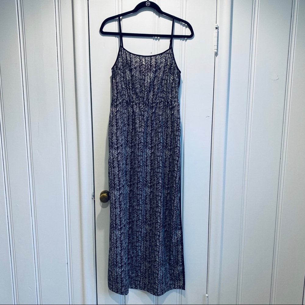 LOFT Navy Ribbed Maxi Slip Dress - Picture 2 of 7
